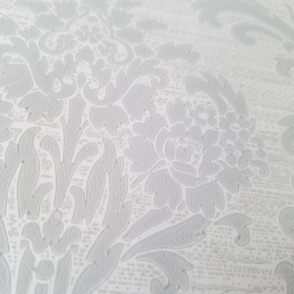 Wallpaper English Hills Silver Gray Damask